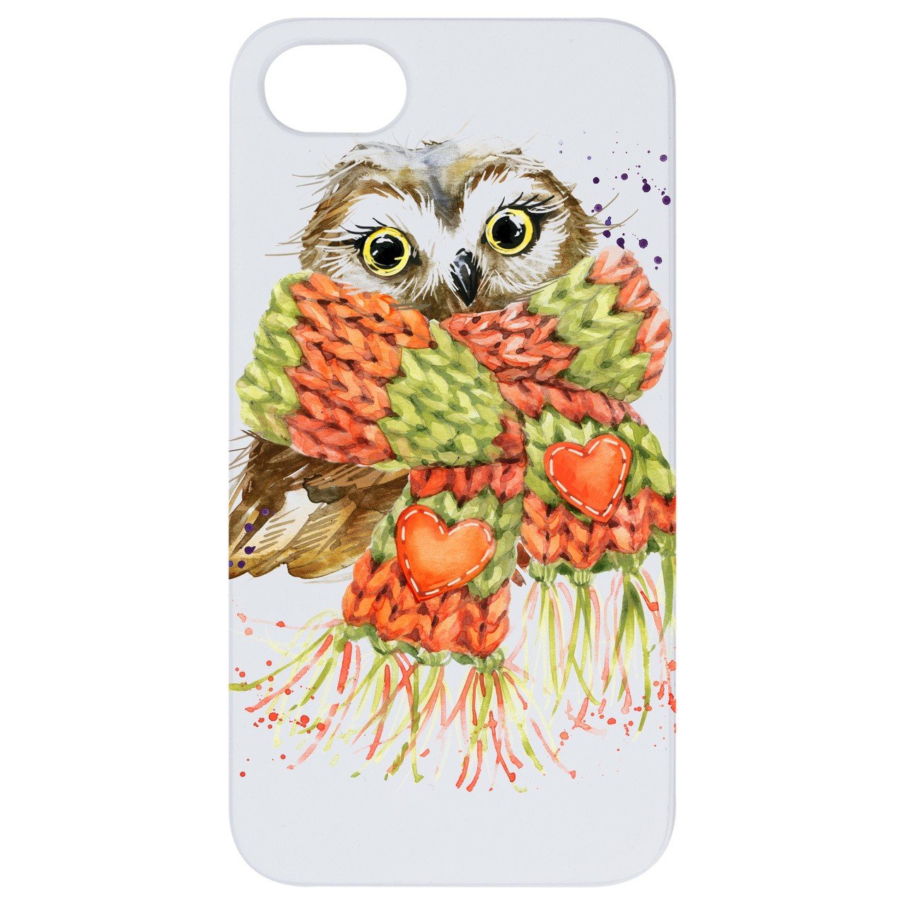 Cute Owl - UV Color Printed - Wooden Phone Case