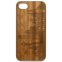 Dallas City - Engraved - Wooden Phone Case