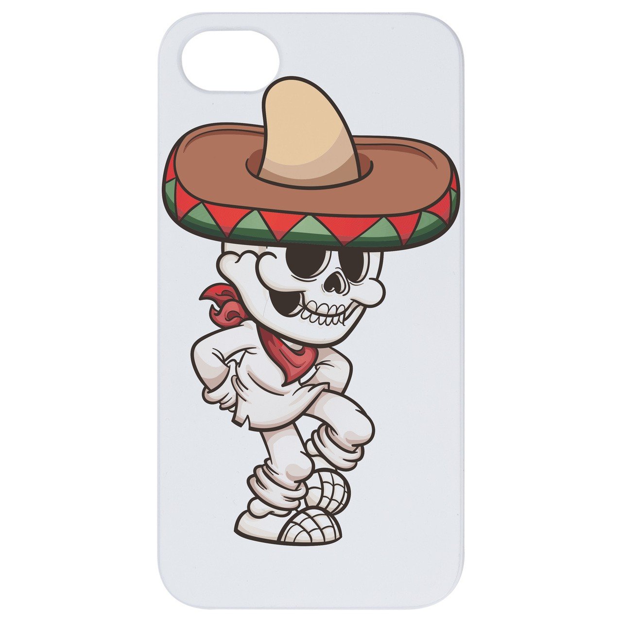 Dancing Skeleton Boy - UV Color Printed - Wooden Phone Case