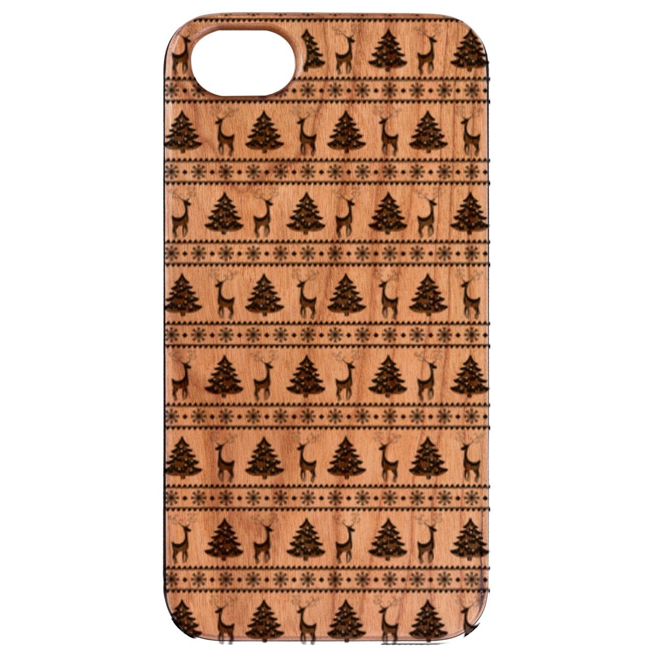 Deer Pattern - Engraved - Wooden Phone Case