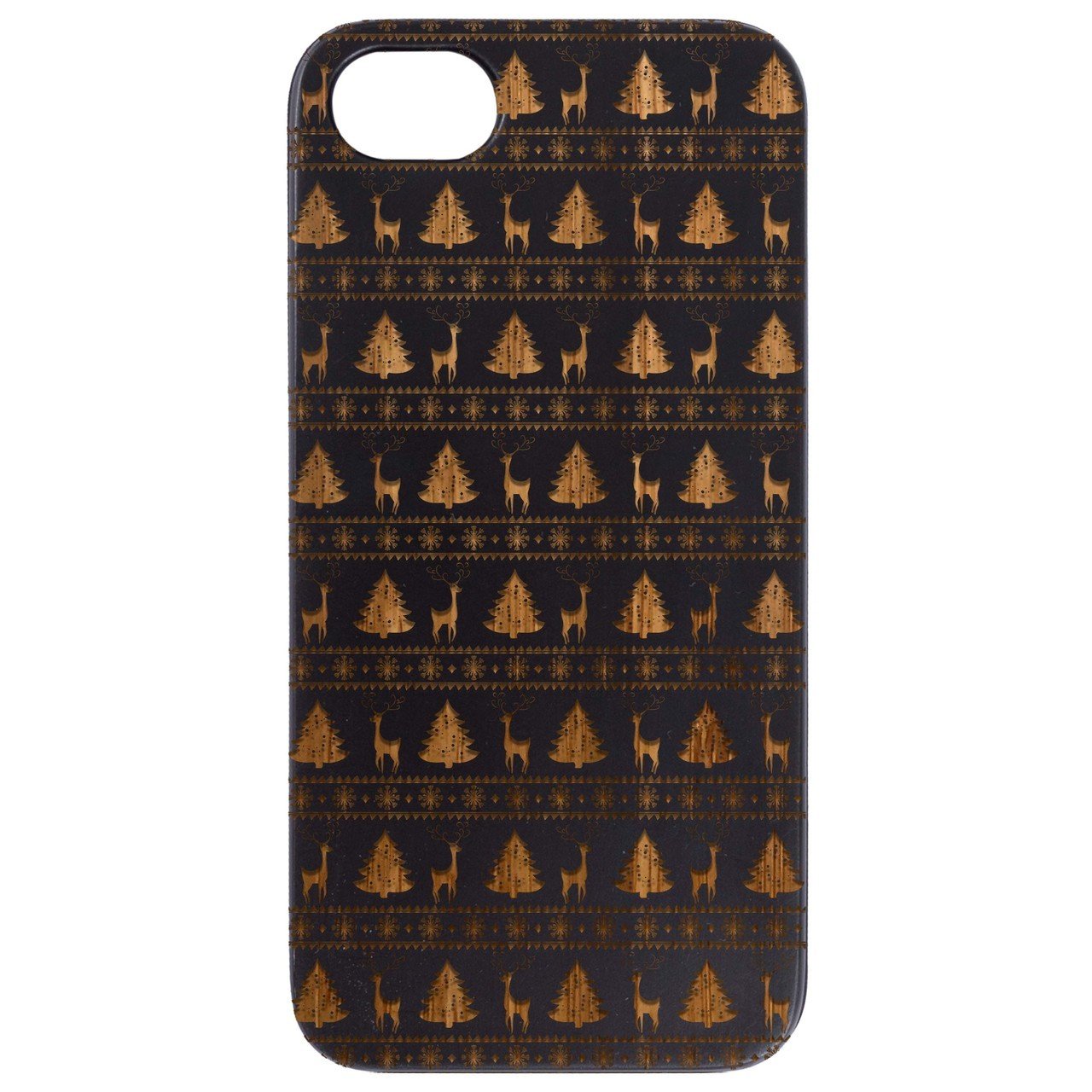 Deer Pattern - Engraved - Wooden Phone Case