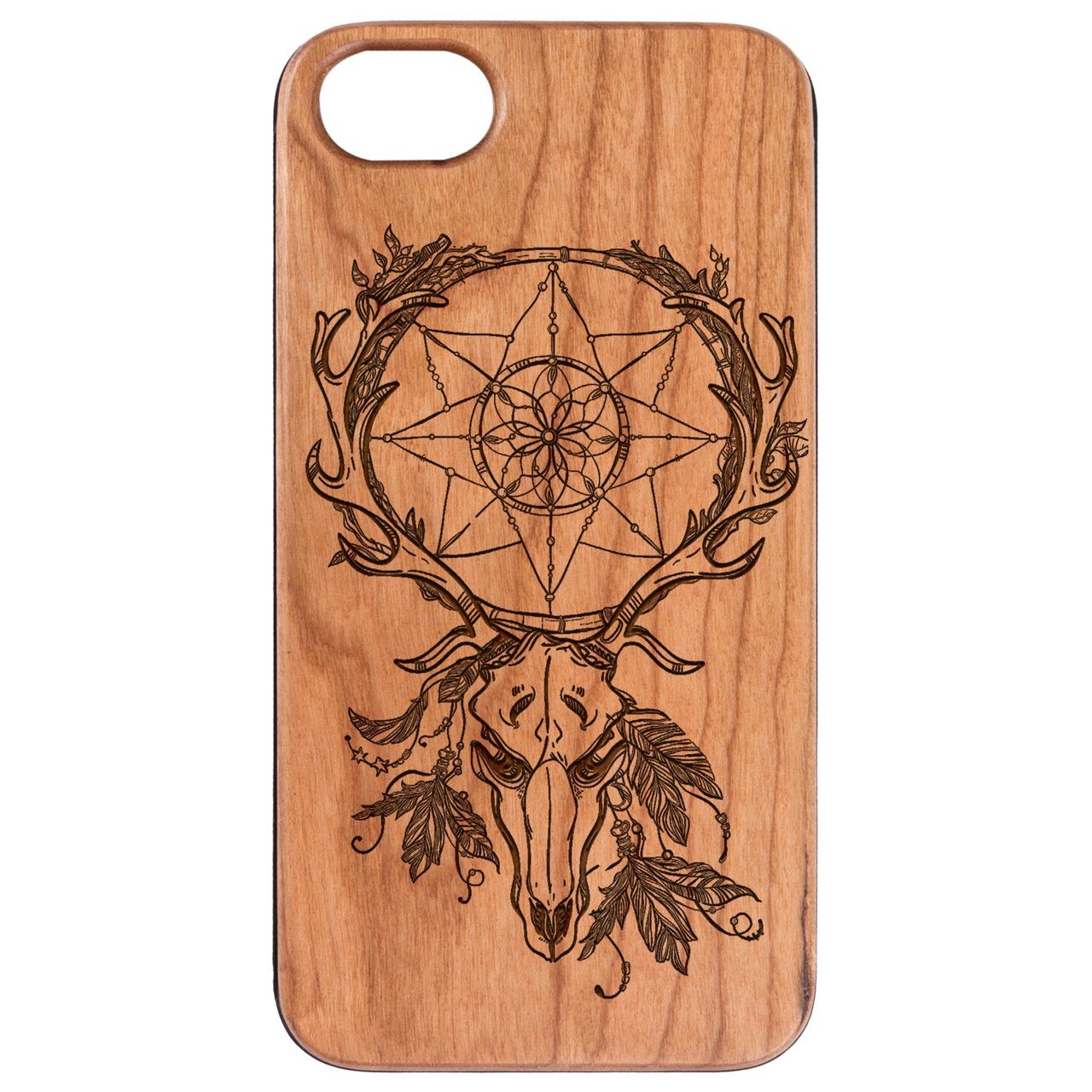  Deer Skull - Engraved - Wooden Phone Case - IPhone 13 Models