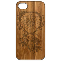 Deer Skull - Engraved - Wooden Phone Case