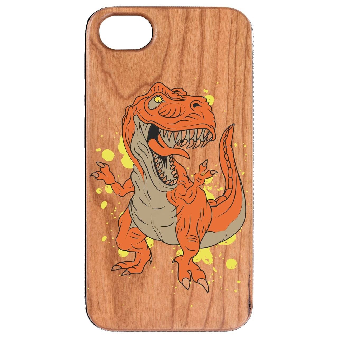 Dinosaur - Engraved - Wooden Phone Case