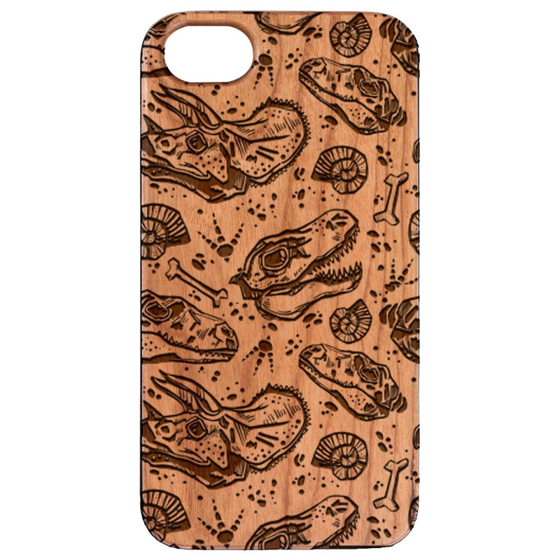  Dinosaur Fossil - Engraved - Wooden Phone Case - IPhone 13 Models