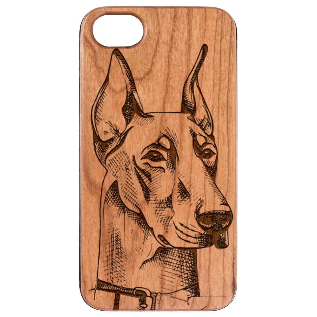 Doberman - Engraved - Wooden Phone Case