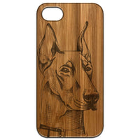 Doberman - Engraved - Wooden Phone Case