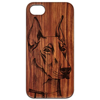 Doberman - Engraved - Wooden Phone Case