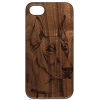 Doberman - Engraved - Wooden Phone Case