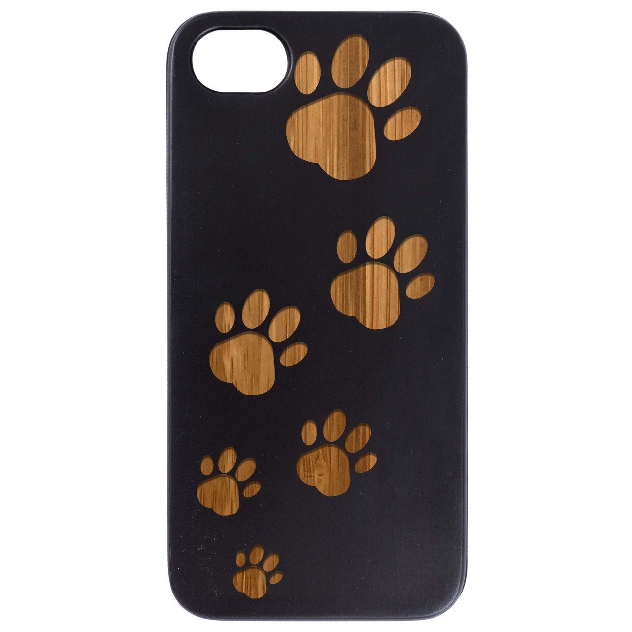 Dog Paws - Engraved - Wooden Phone Case
