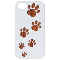 Dog Paws - Engraved - Wooden Phone Case