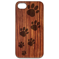 Dog Paws - Engraved - Wooden Phone Case