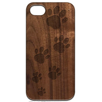 Dog Paws - Engraved - Wooden Phone Case