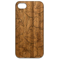 Dolphins - Engraved - Wooden Phone Case