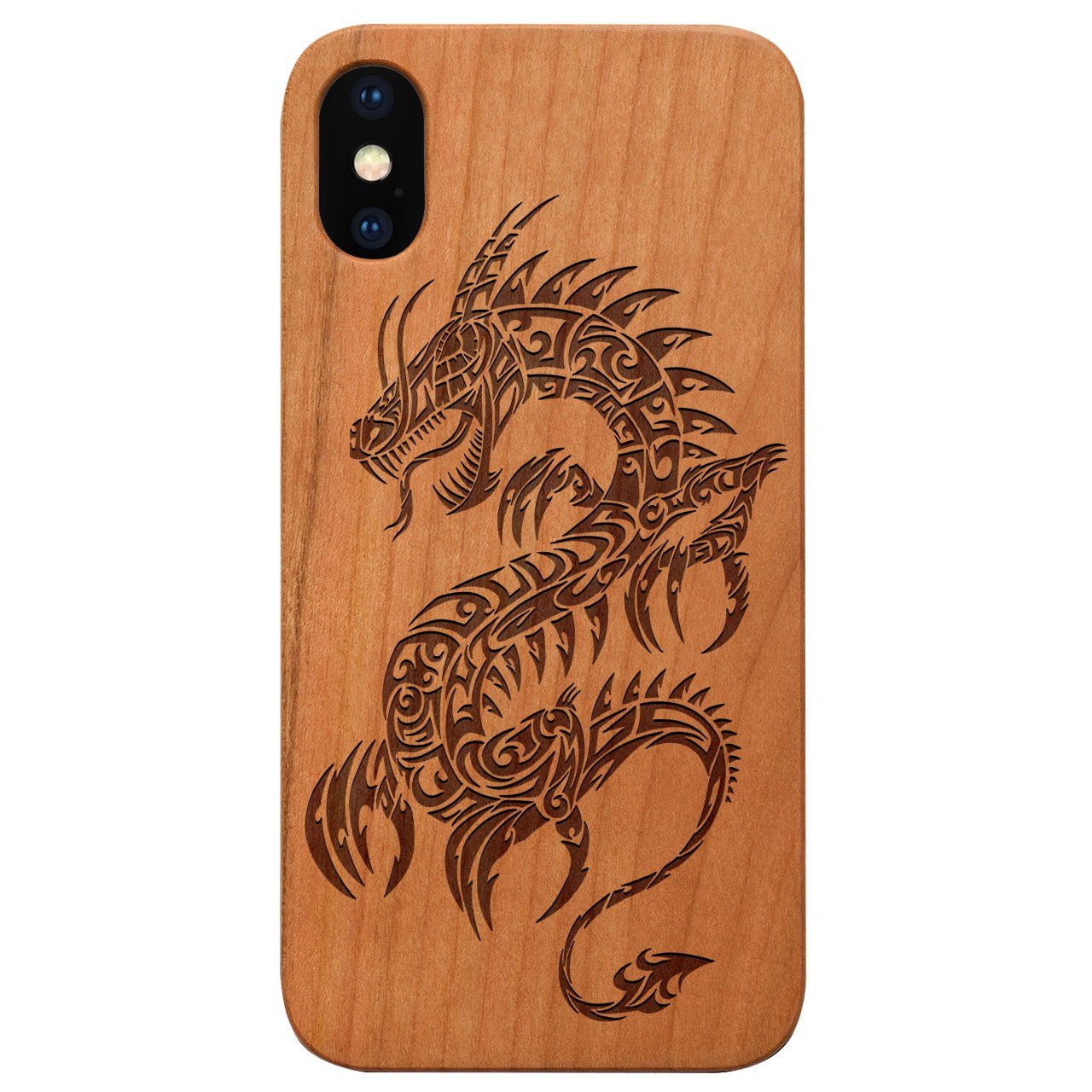 Dragon 2 - Engraved - Wooden Phone Case