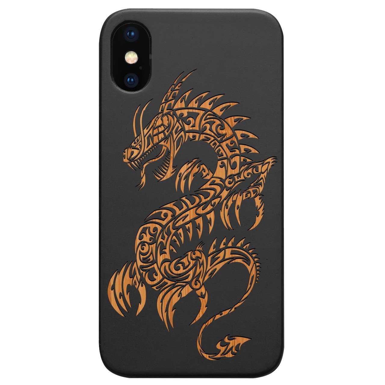 Dragon 2 - Engraved - Wooden Phone Case