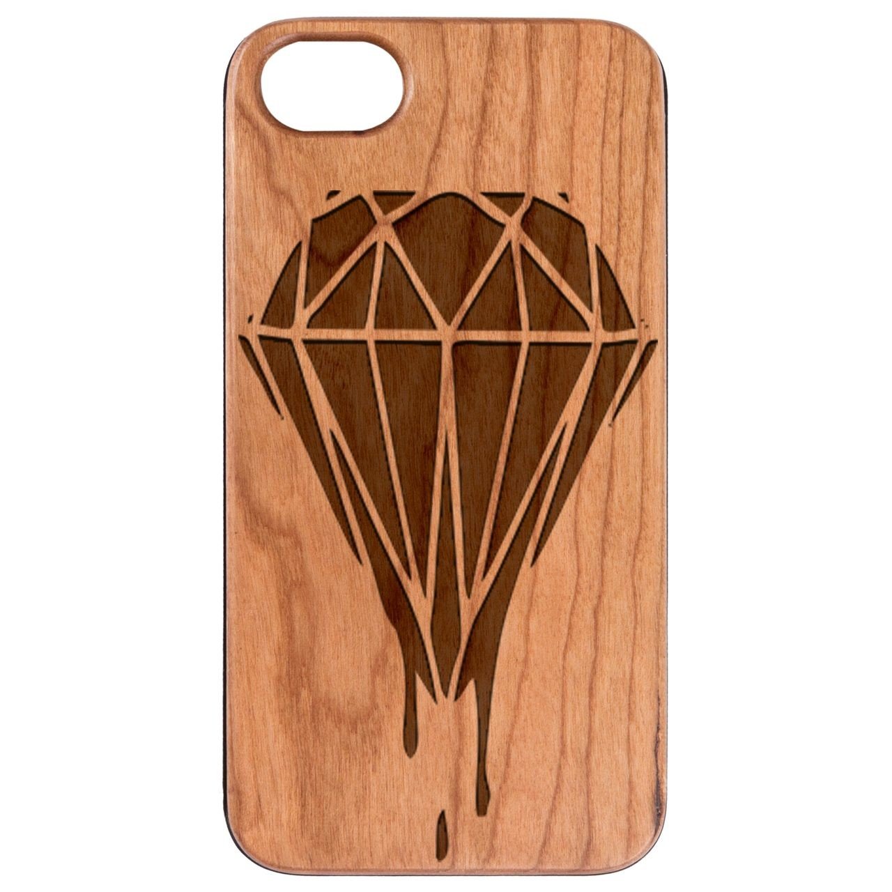 Dripping Diamond - Engraved - Wooden Phone Case