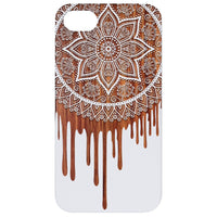 Dripping Mandala - Engraved - Wooden Phone Case