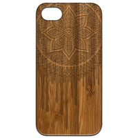 Dripping Mandala - Engraved - Wooden Phone Case