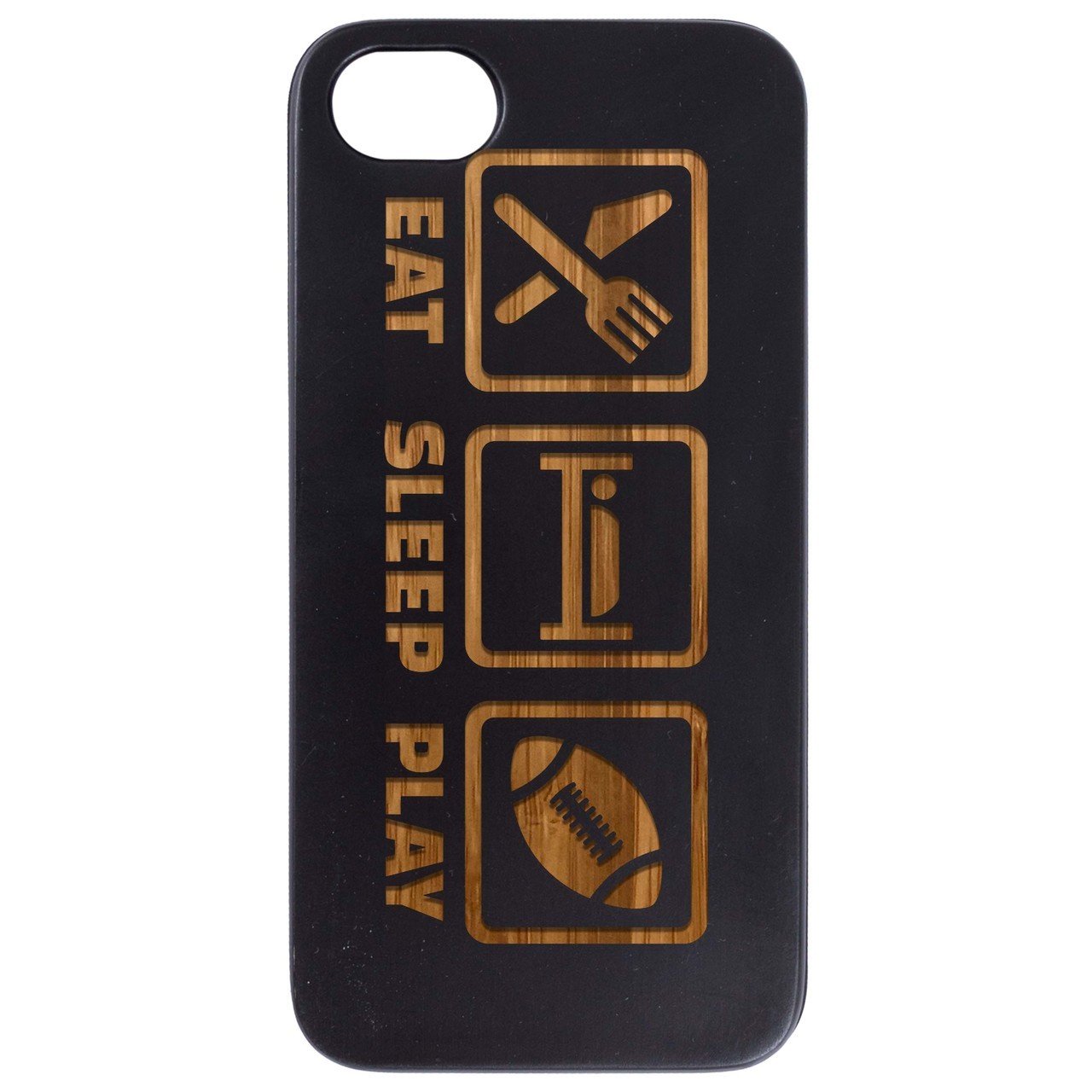 Eat Sleep Play - Engraved - Wooden Phone Case