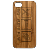 Eat Sleep Play - Engraved - Wooden Phone Case