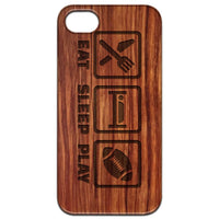 Eat Sleep Play - Engraved - Wooden Phone Case