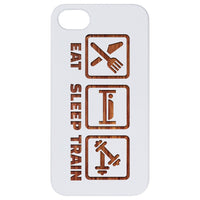 Eat Sleep Train - Engraved - Wooden Phone Case