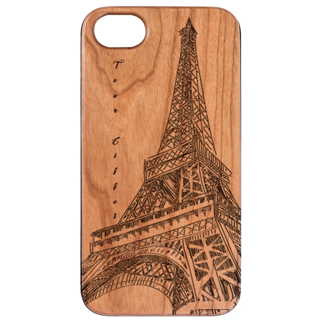 Eiffel Tower - Engraved - Wooden Phone Case