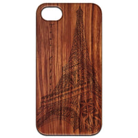 Eiffel Tower - Engraved - Wooden Phone Case