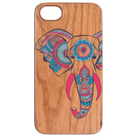 Elephant Head 2 - Engraved - Wooden Phone Case