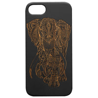 Elephant Mandala 2 - Engraved - Wooden Phone Case