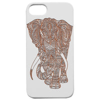 Elephant Mandala 2 - Engraved - Wooden Phone Case