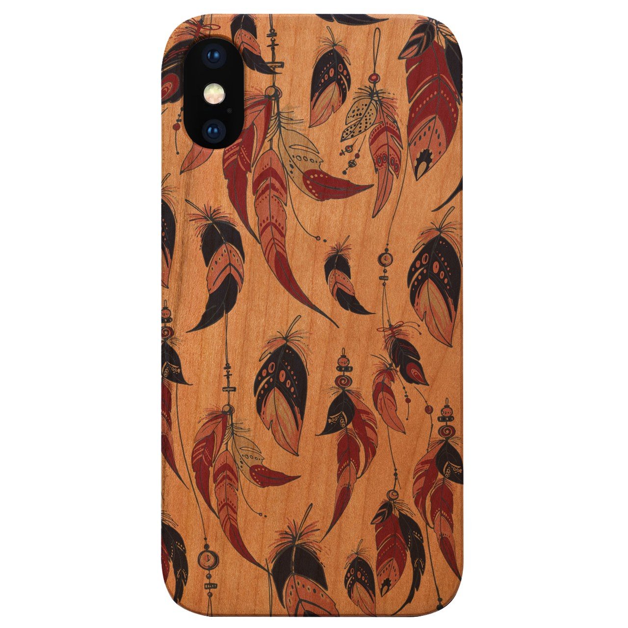 Feathers - Engraved - Wooden Phone Case