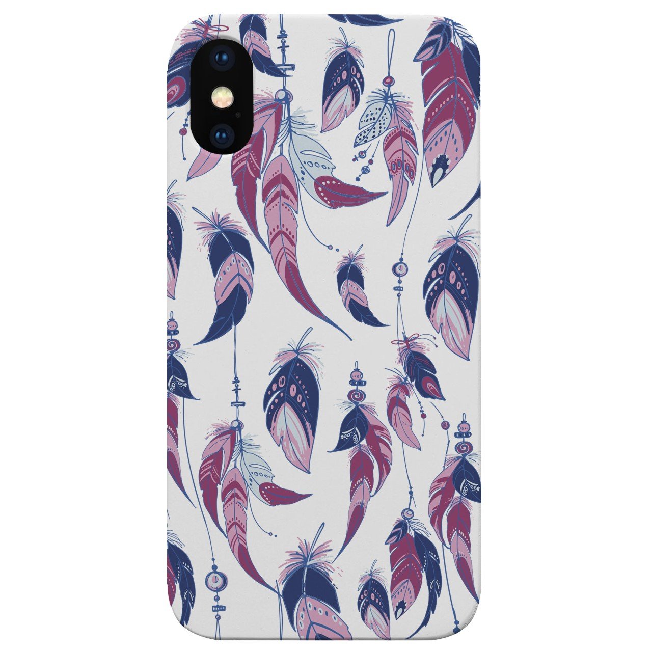 Feathers - Engraved - Wooden Phone Case