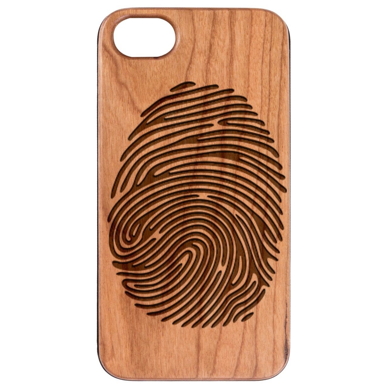 Fingerprint - Engraved - Wooden Phone Case