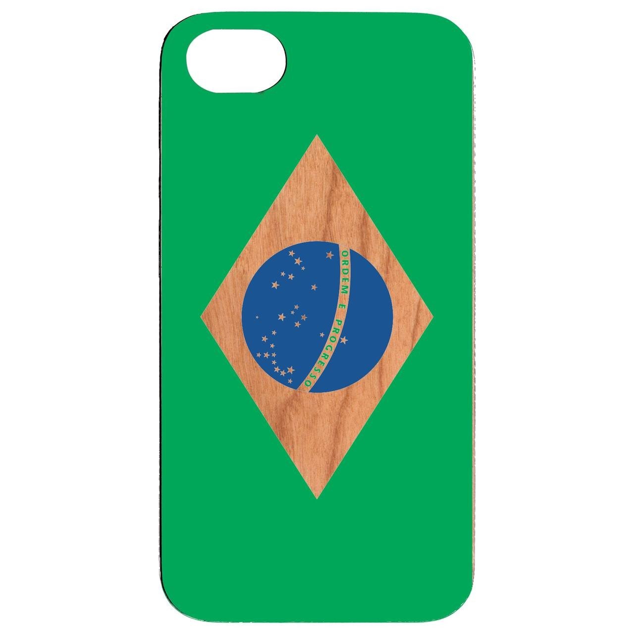 Flag Brazil - UV Color Printed - Wooden Phone Case