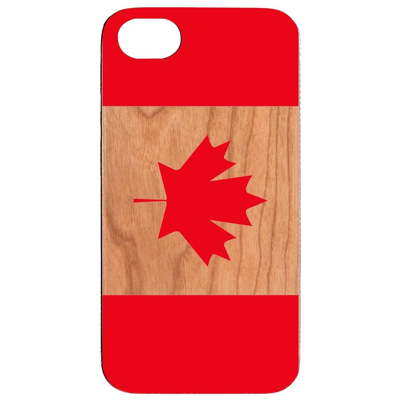 Flag Canada - UV Color Printed - Wooden Phone Case