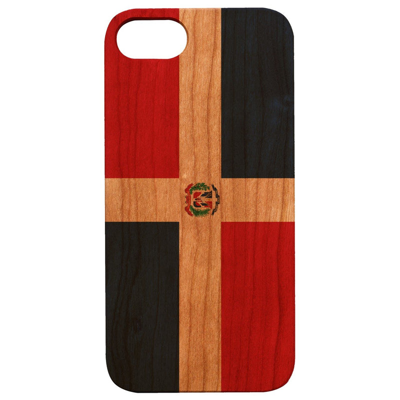 Flag Dominican Republic - UV Color Printed - Wooden Phone Case