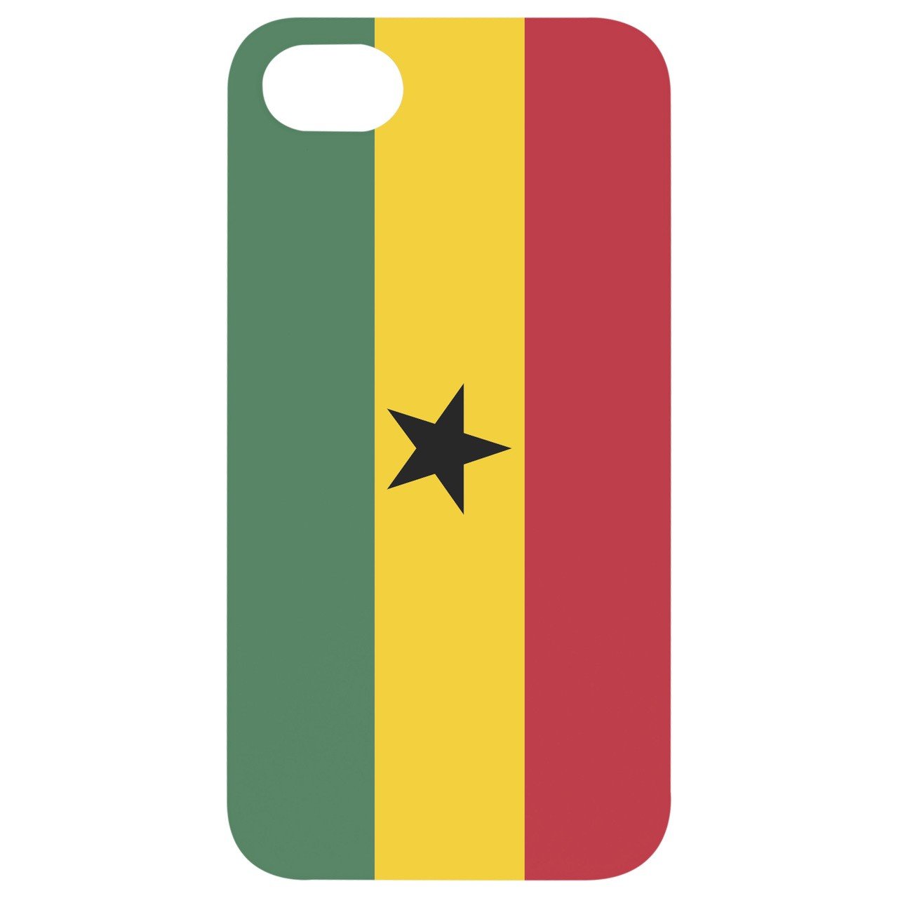 Flag Ghana - UV Color Printed - Wooden Phone Case