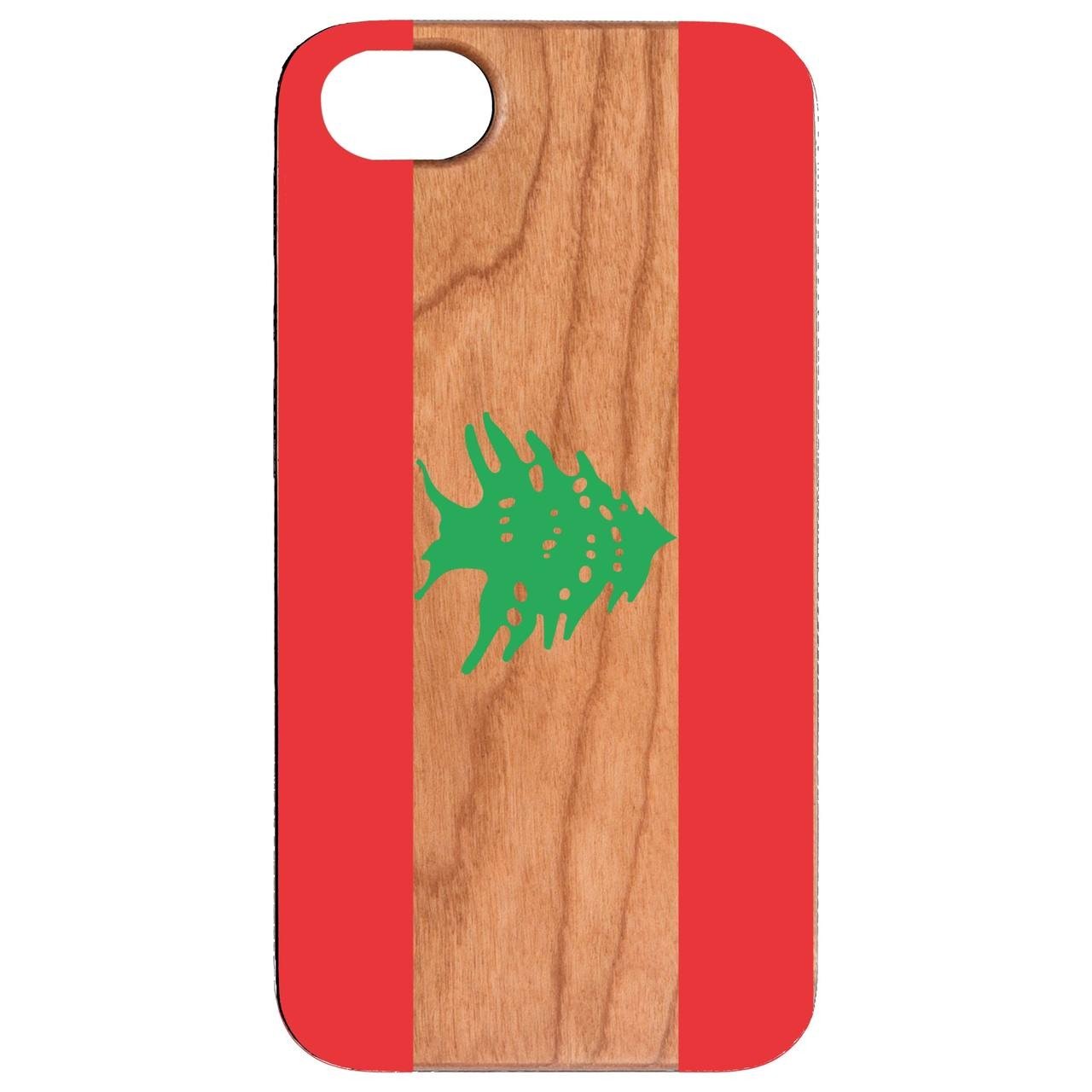 Flag Lebanon - UV Color Printed - Wooden Phone Case