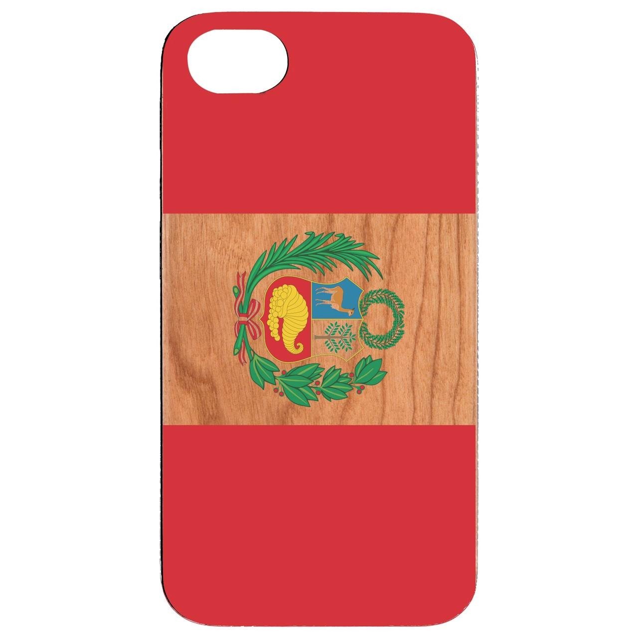 Flag Peru - UV Color Printed - Wooden Phone Case