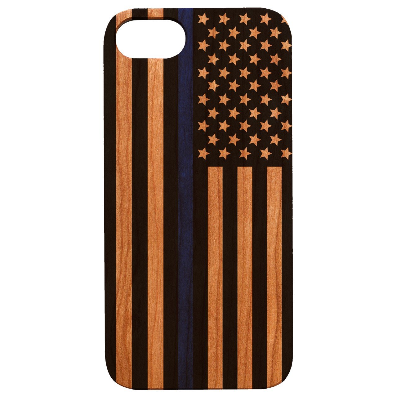 Flag Police 1 - UV Color Printed - Wooden Phone Case