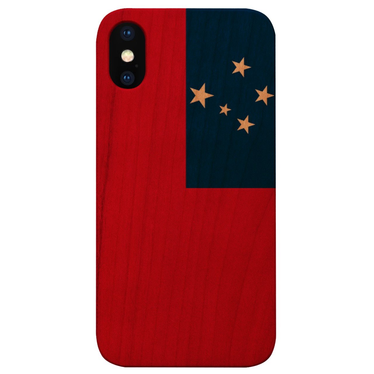 Flag Samoa - UV Color Printed - Wooden Phone Case