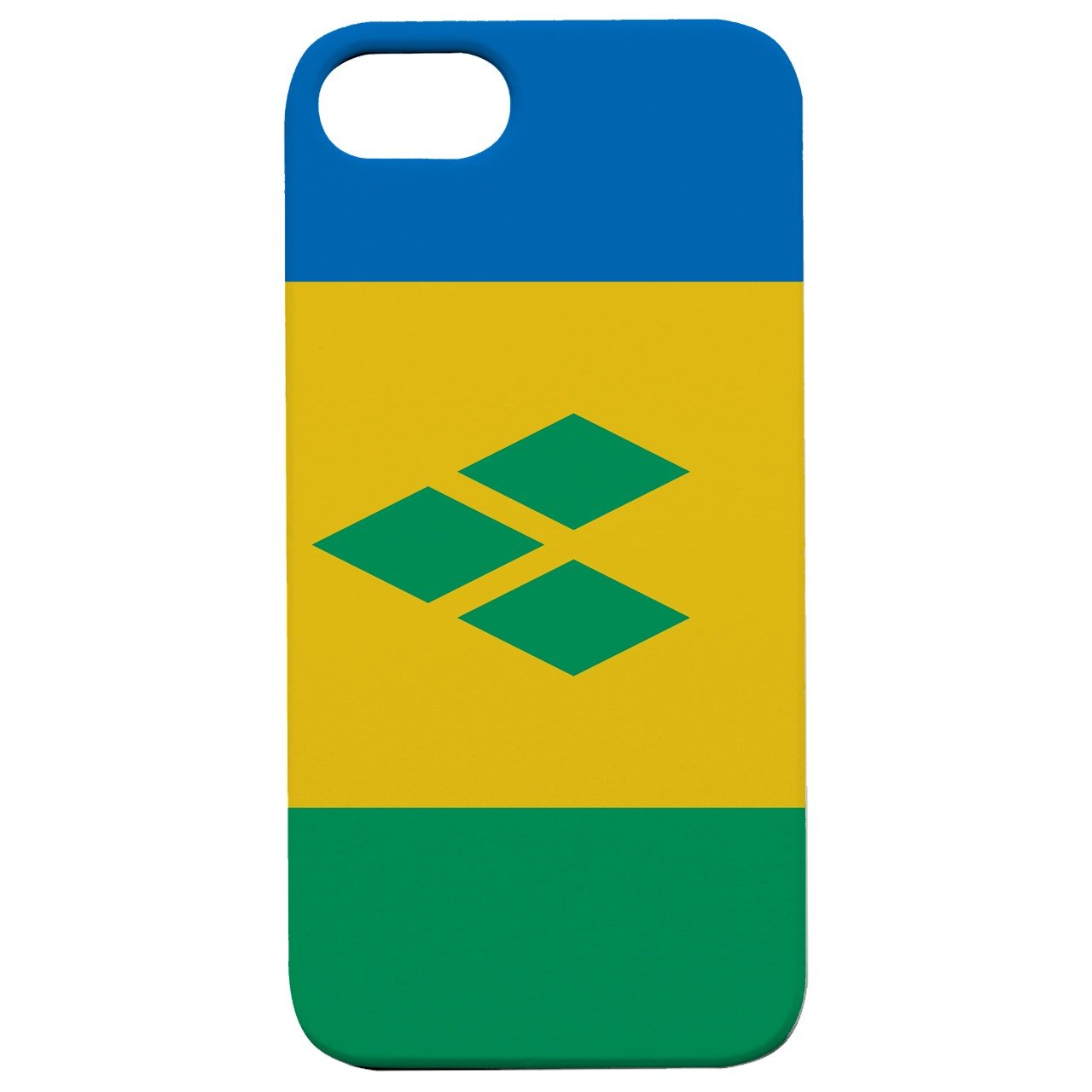 Flag St Vincent - UV Color Printed - Wooden Phone Case