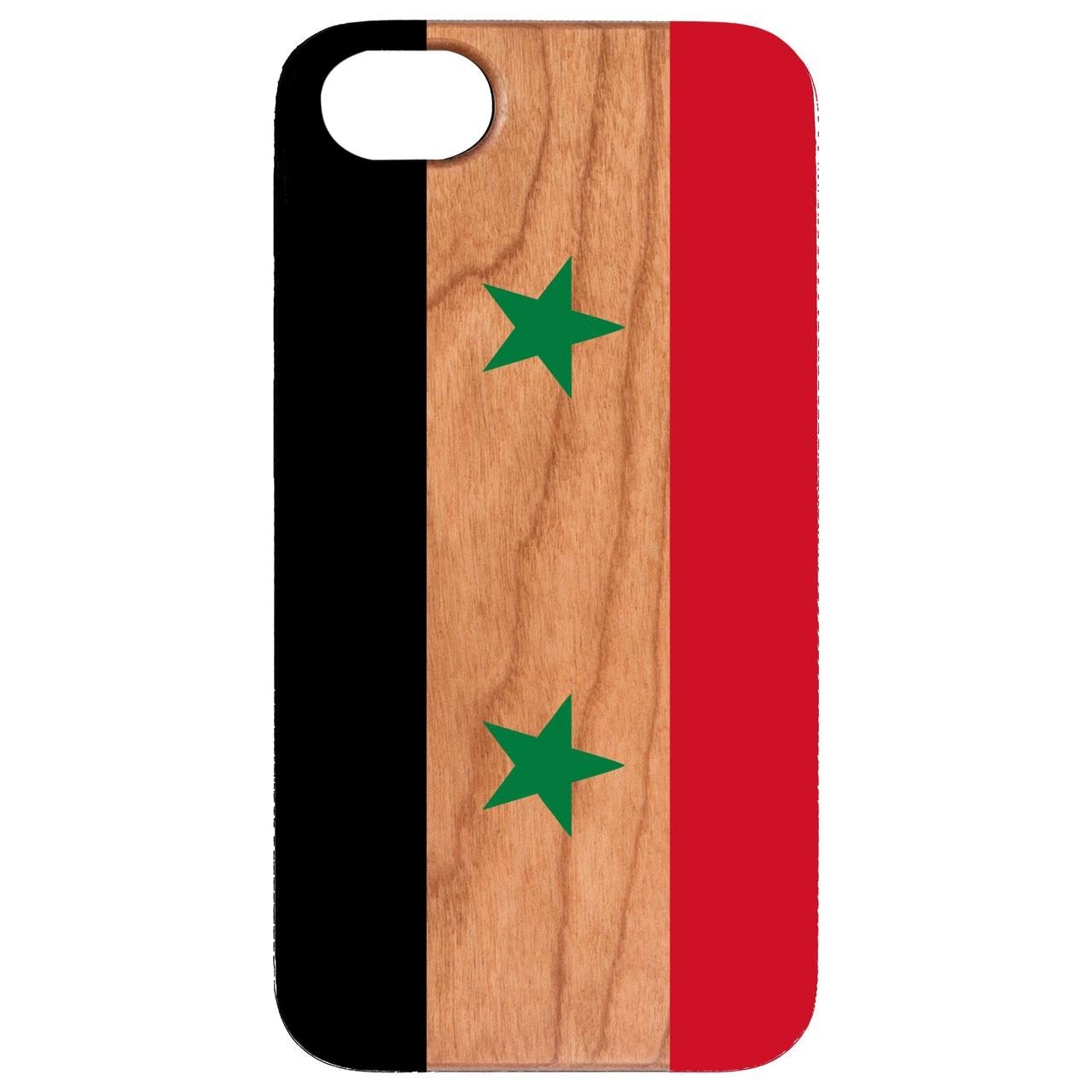 Flag Syria - UV Color Printed - Wooden Phone Case