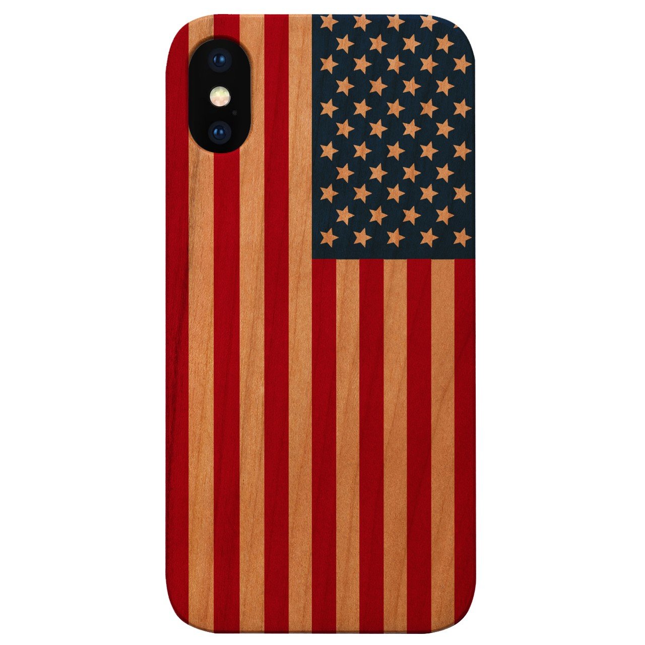 Flag USA - UV Color Printed - Wooden Phone Case