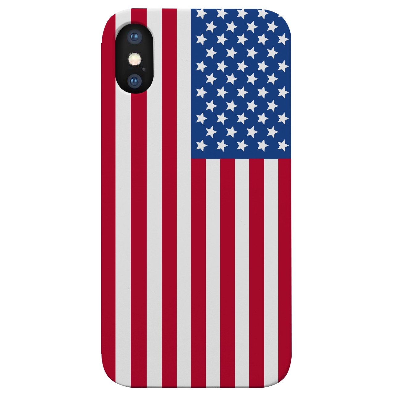 Flag USA - UV Color Printed - Wooden Phone Case