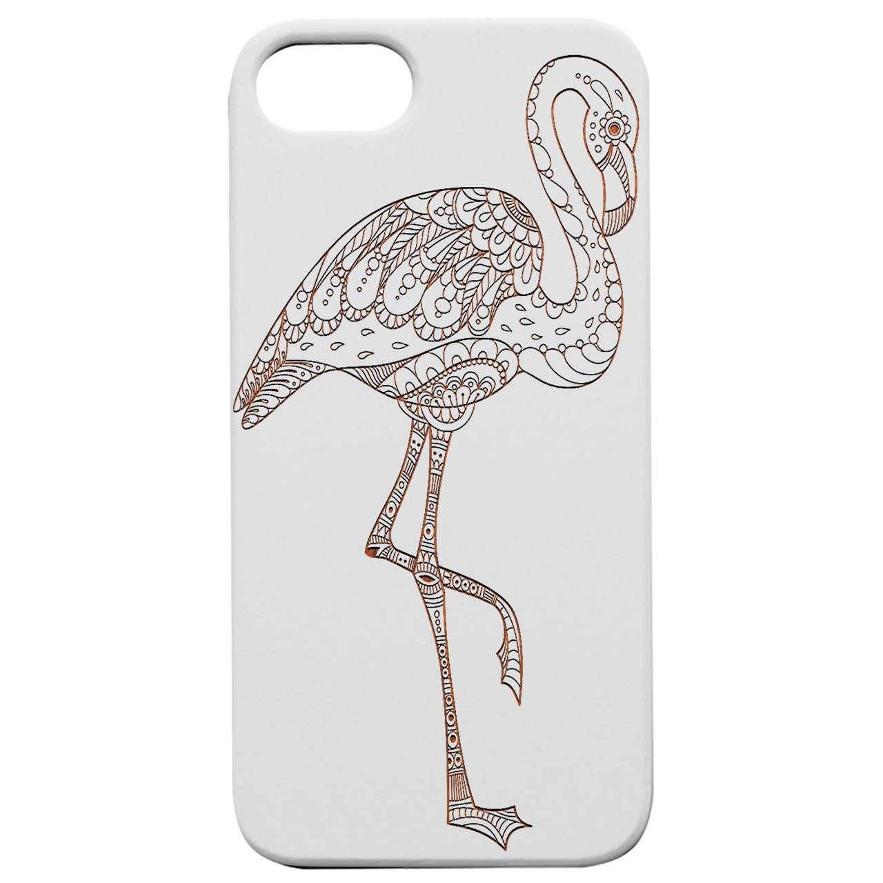 Flamingo Mandala - Engraved - Wooden Phone Case