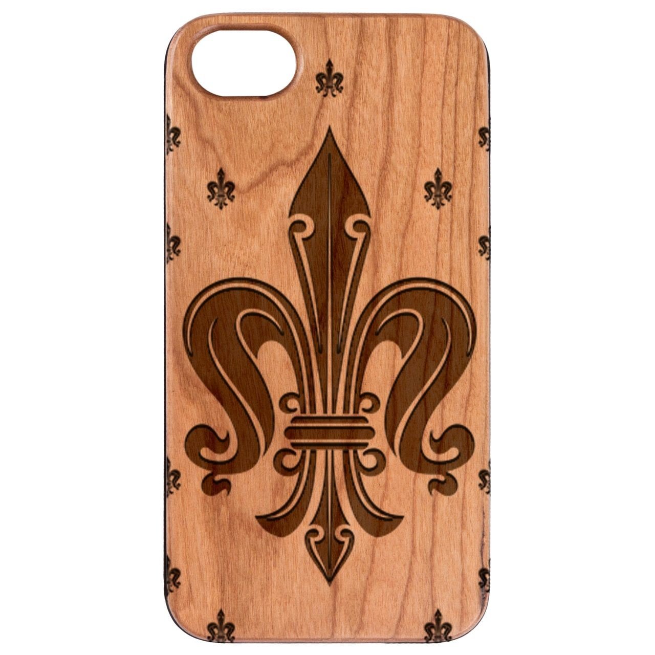 Fleurdelis - Engraved - Wooden Phone Case