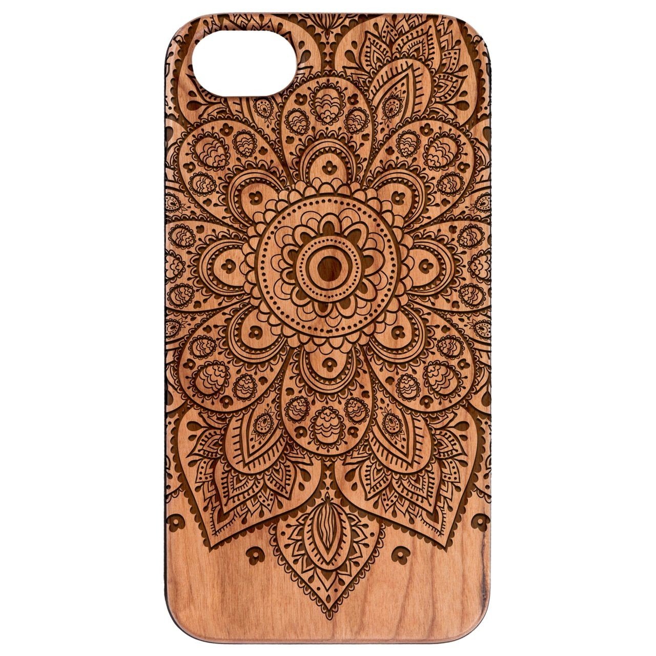 Floral Mandala 1 - Engraved - Wooden Phone Case